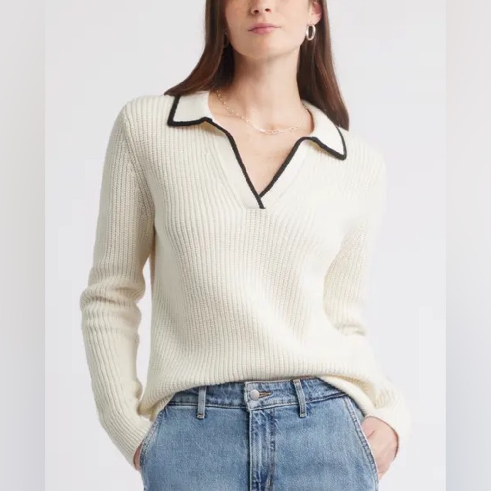 Caslon Johnny Collar Sweater